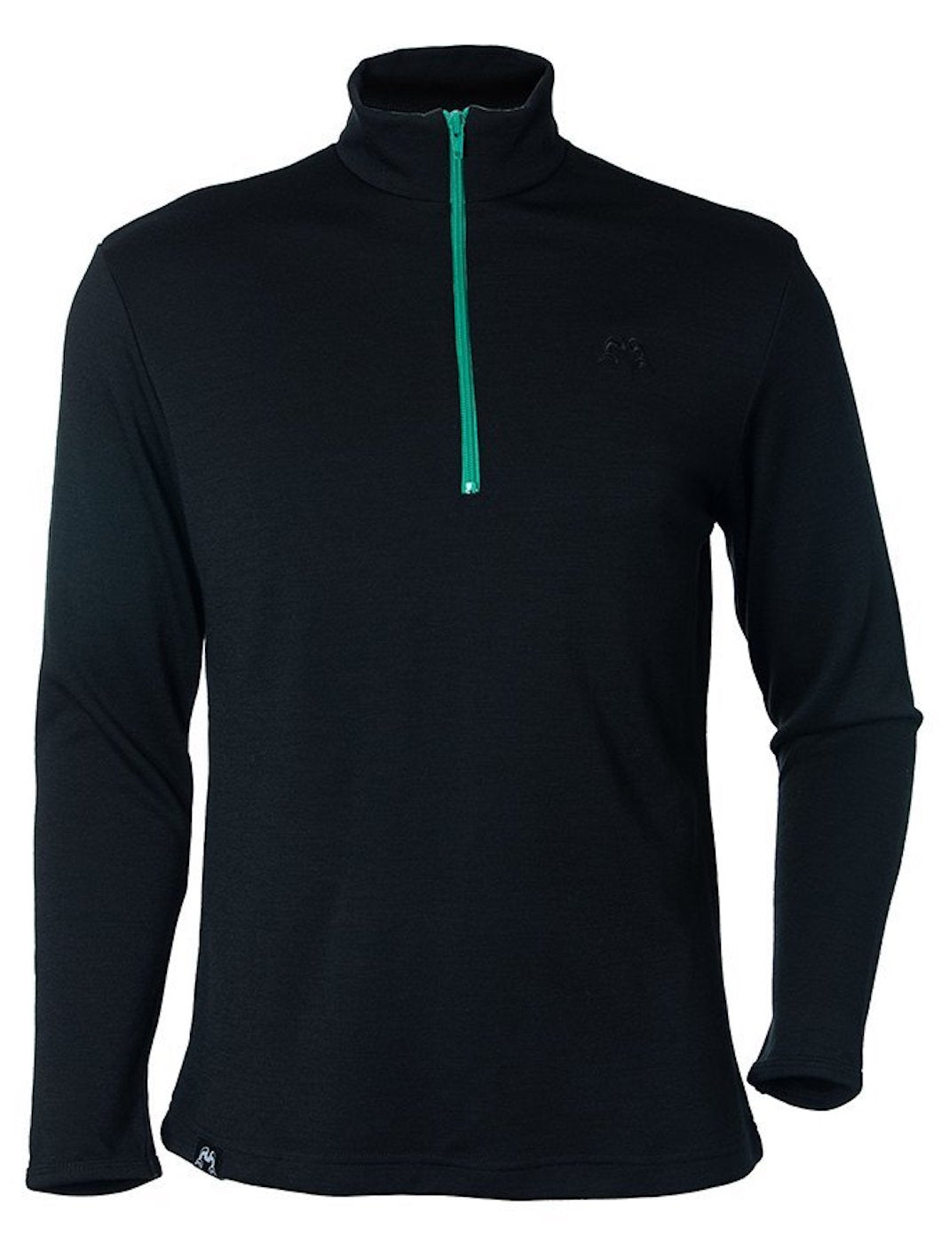 Coast Quarter Zip Jersey | Black & Green | True Fleece New Zealand