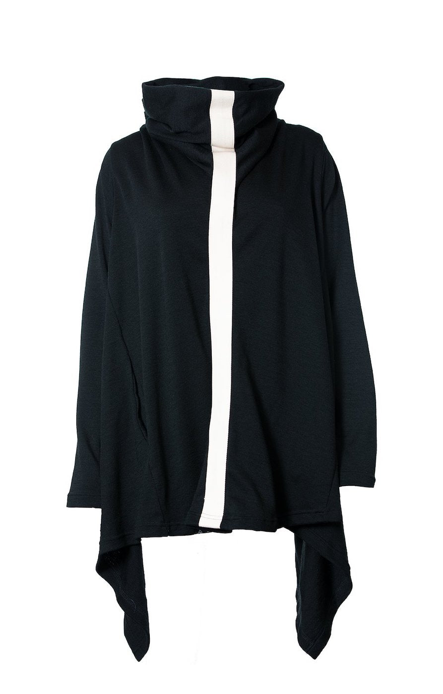 Poncho | Black & Ivory | True Fleece New Zealand