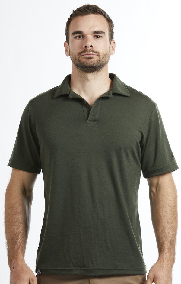 Short Sleeve Polo Shirt | Olive | True Fleece New Zealand