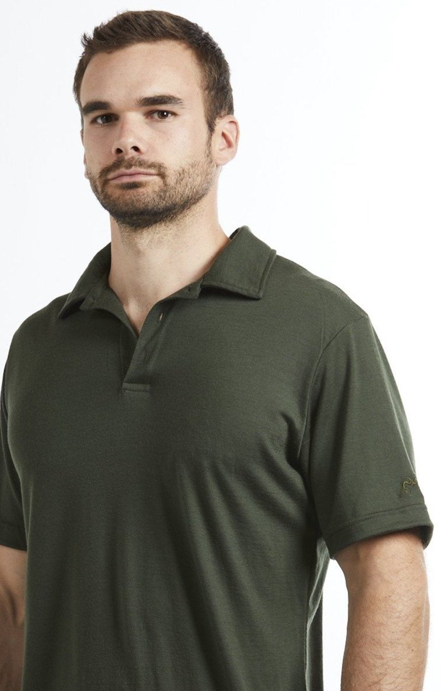 Short Sleeve Polo Shirt | Olive | True Fleece New Zealand