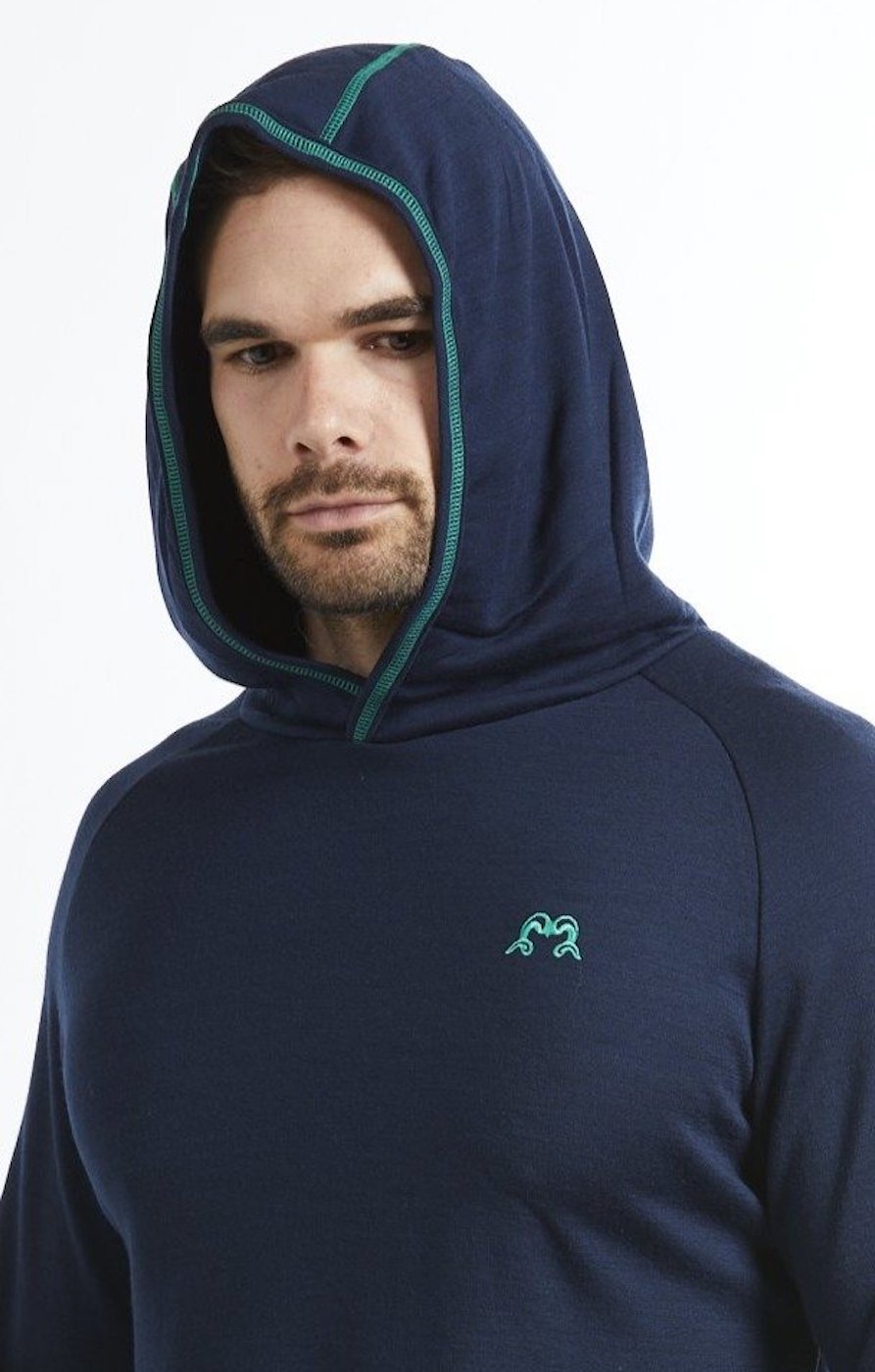 Mackenzie Hood | Navy &amp; Green | True Fleece New Zealand