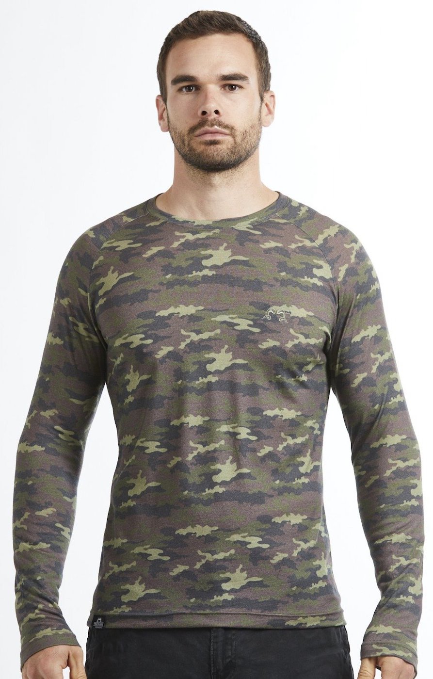 Long Sleeve Base Layer | Green camo | True Fleece New Zealand