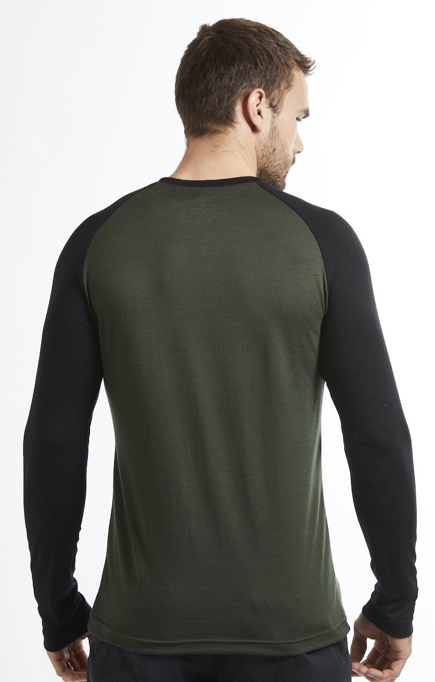 Long Sleeve Base Layer | Olive &amp; Black | True Fleece New Zealand