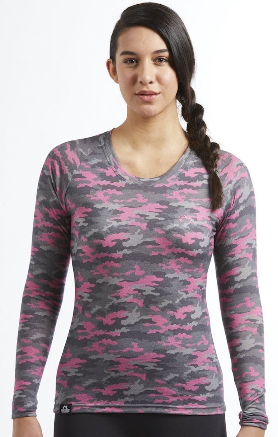 Long Sleeve Base Layer | Pink camo | True Fleece New Zealand