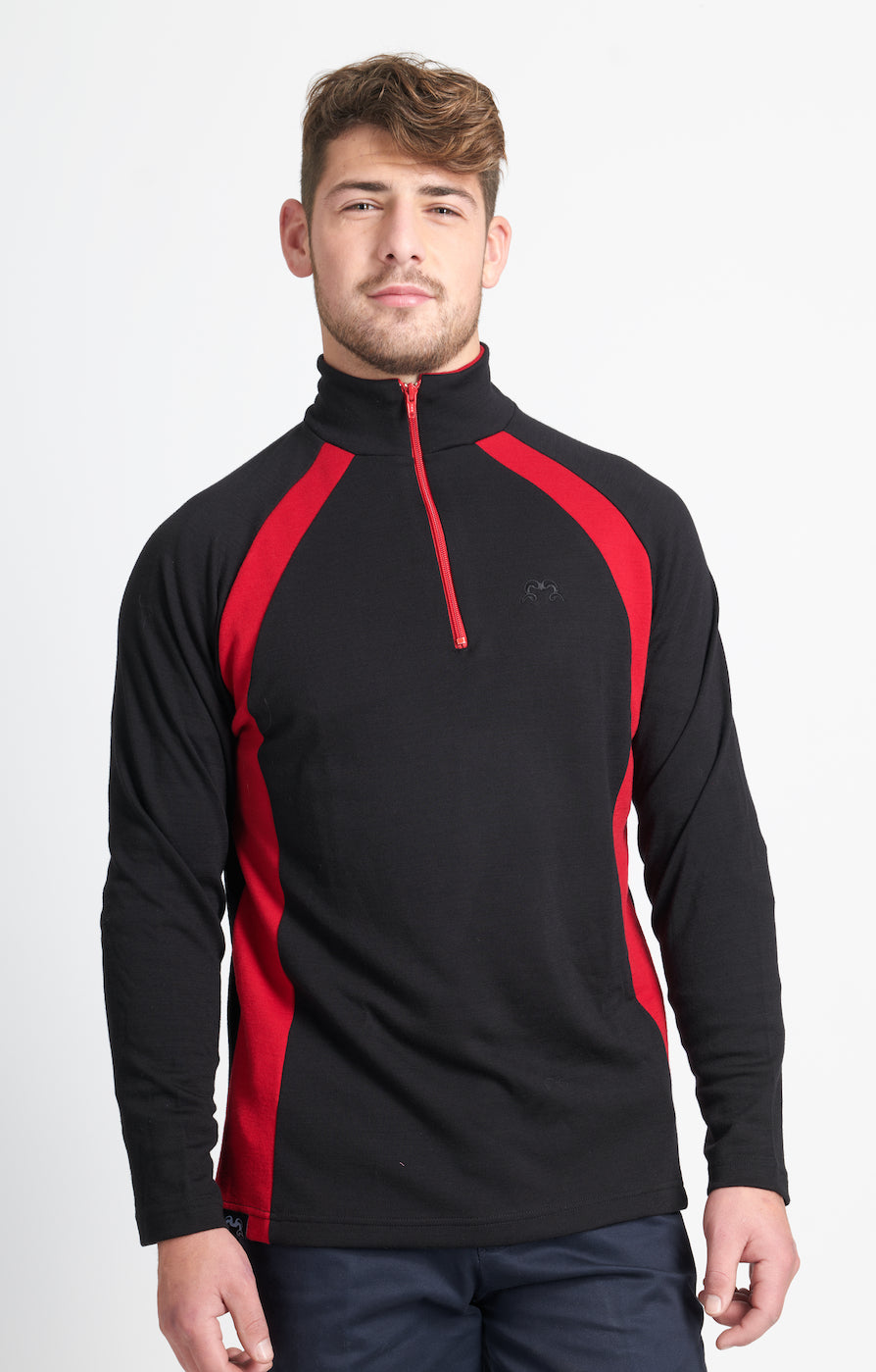 Hilltop Quarter Zip Jersey | Black &amp; Red