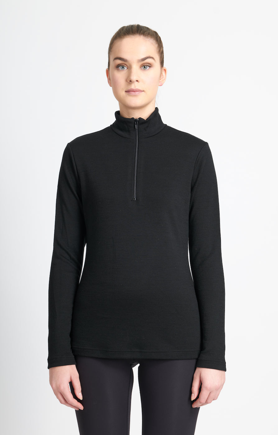 Womens Coast Quarter Zip Jersey | Black