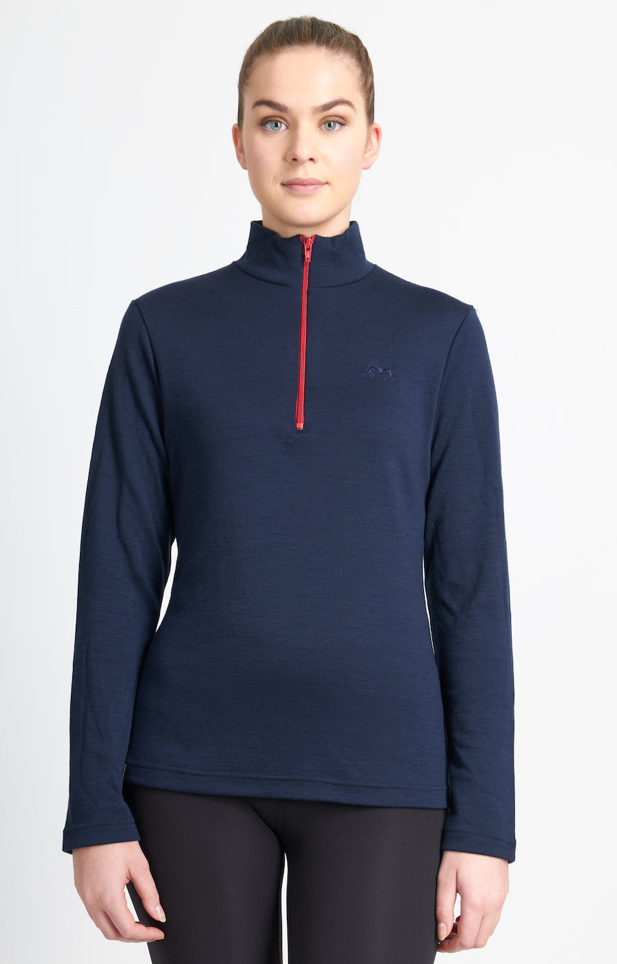 Womens Coast Quarter Zip Jersey | Navy & Red