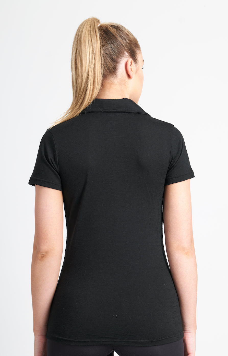 Womens Short Sleeve Polo Shirt | Black