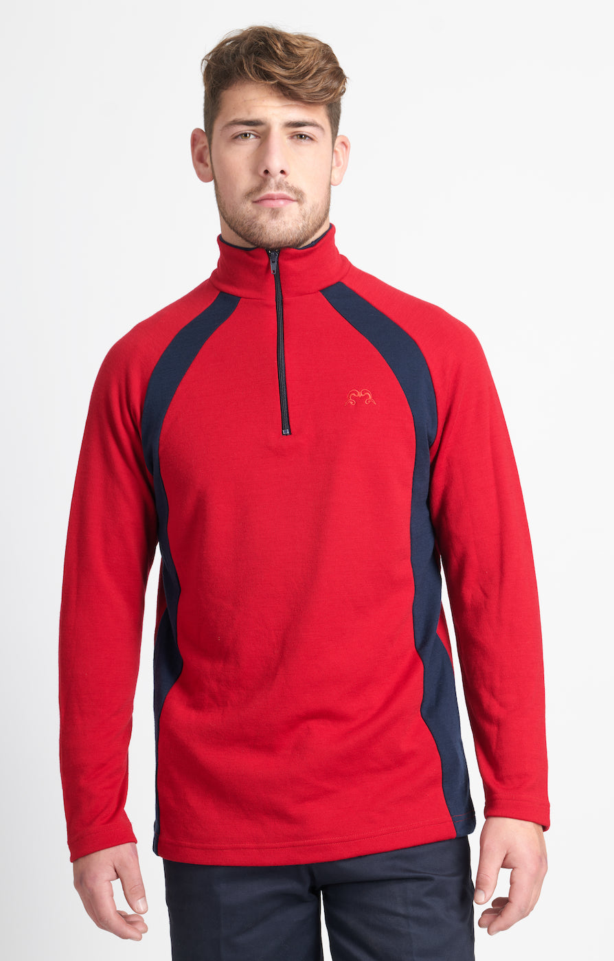 Hilltop Quarter Zip Jersey | Red &amp; Navy