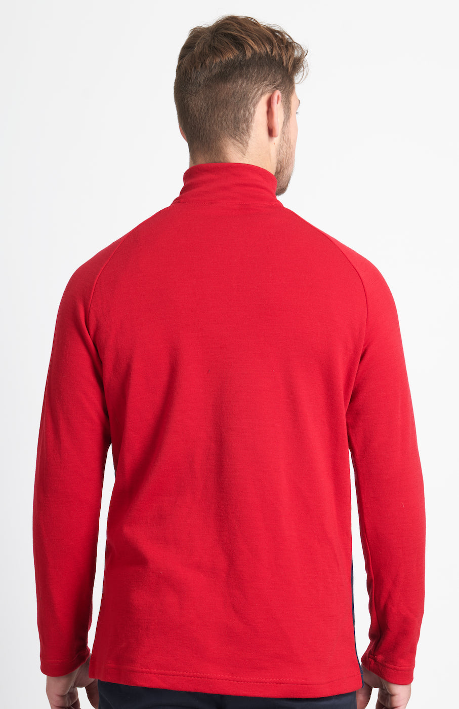 Mens red quarter online zip