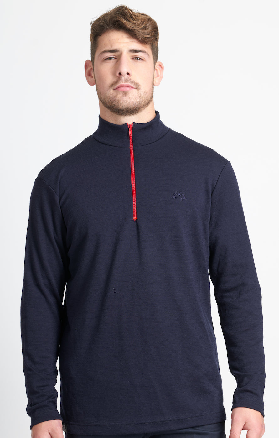 Coast Quarter Zip Jersey | Navy & Red
