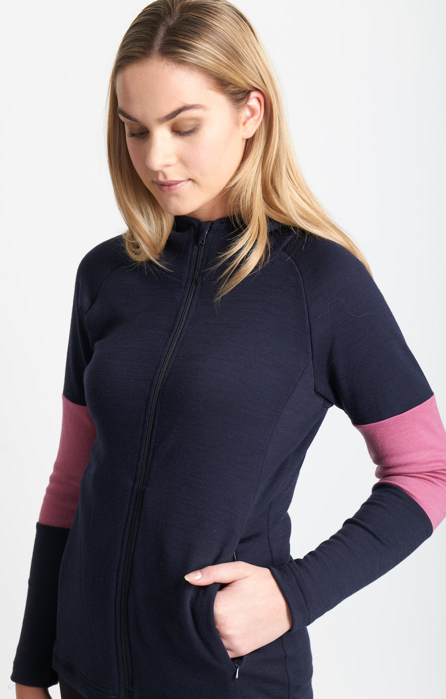 Akaroa 2.0 Zip Hoodie | Navy/Orchid