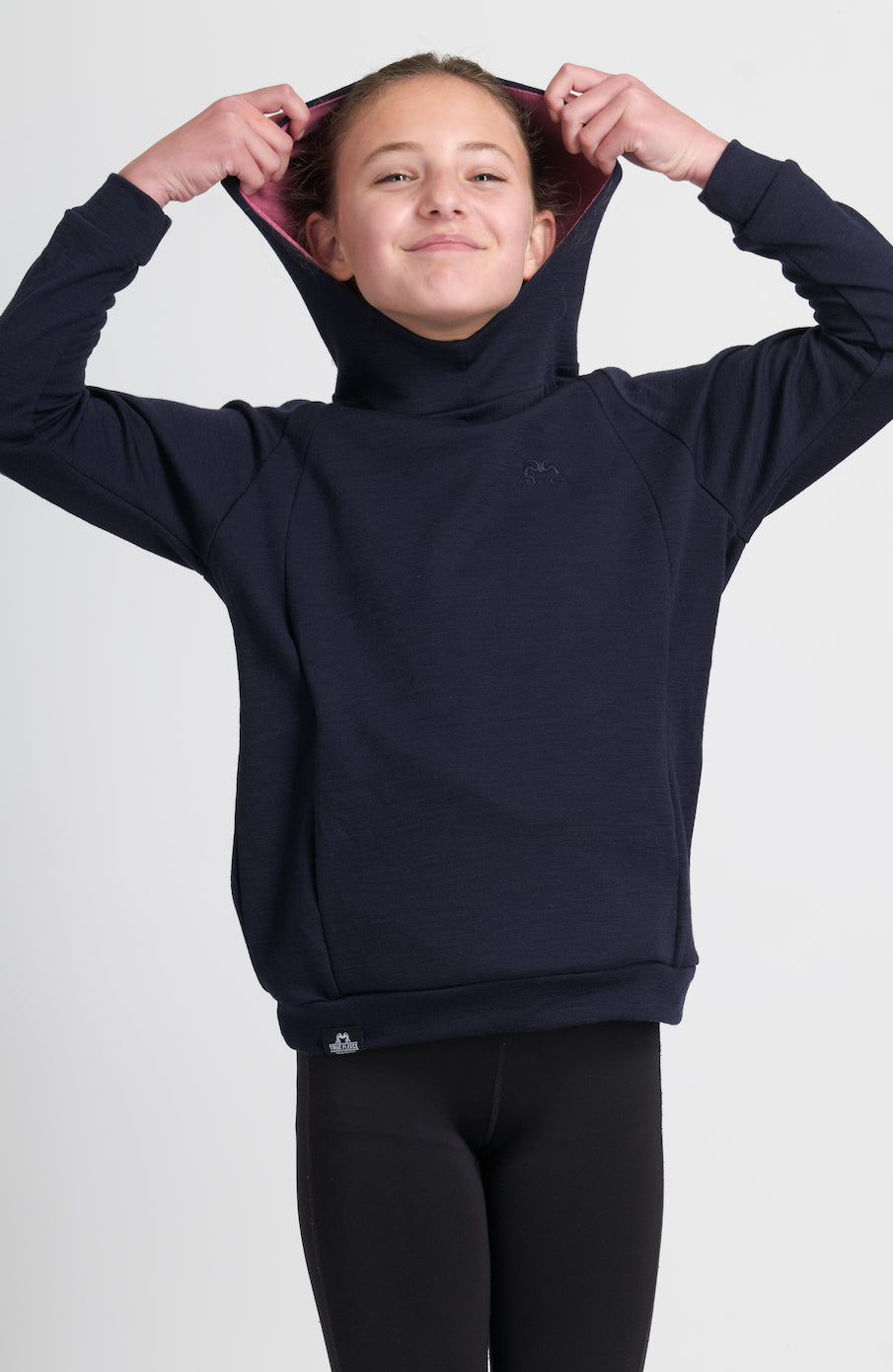 Kids Ridgeline Hoodie | Navy &amp; Pink