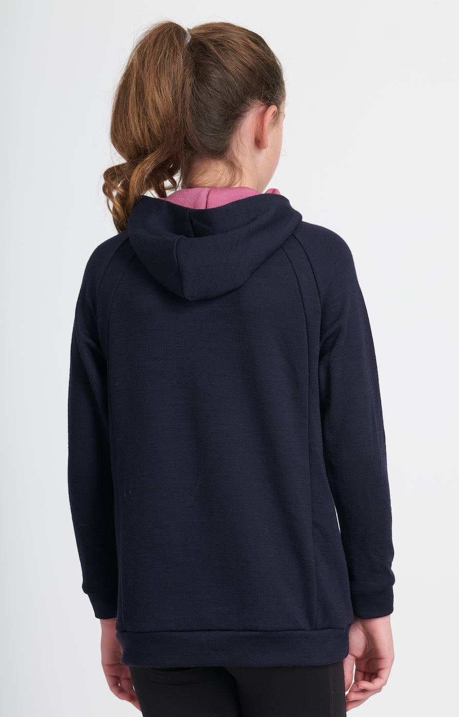 Kids Ridgeline Hoodie | Navy &amp; Pink